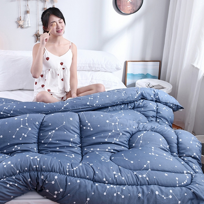 91家纺网 家纺一手货源 找家纺 悦织湾家纺 2025仿棉印花纯色学生被春秋被冬被四季通用被子被芯量多价优整年不断货 星座恋人