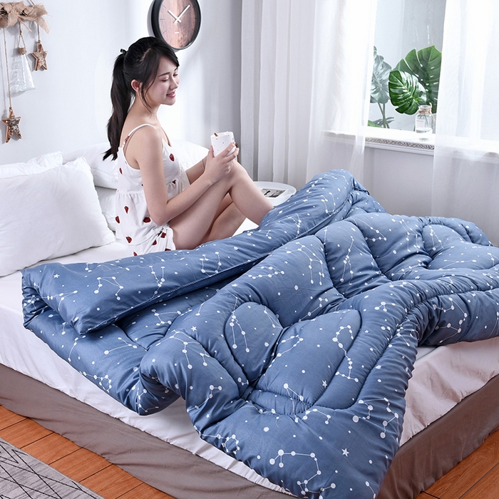 91家纺网 家纺一手货源 找家纺 悦织湾家纺 2025仿棉印花纯色学生被春秋被冬被四季通用被子被芯量多价优整年不断货 星座恋人