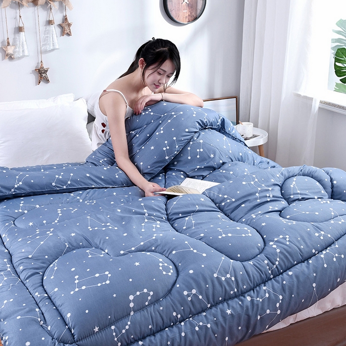 91家纺网 家纺一手货源 找家纺 悦织湾家纺 2025仿棉印花纯色学生被春秋被冬被四季通用被子被芯量多价优整年不断货 星座恋人