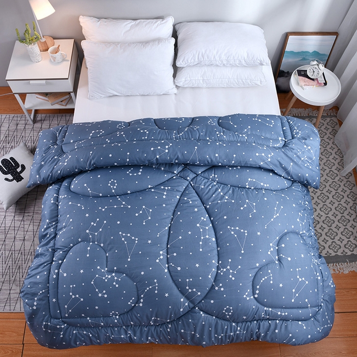 91家纺网 家纺一手货源 找家纺 悦织湾家纺 2025仿棉印花纯色学生被春秋被冬被四季通用被子被芯量多价优整年不断货 星座恋人