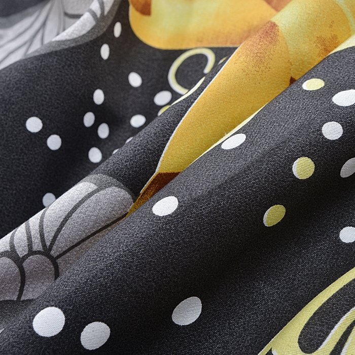 91家纺网 家纺一手货源 找家纺 柏钧家纺 新款外贸跨境电商热销款印花床笠三件套 黑蝴蝶