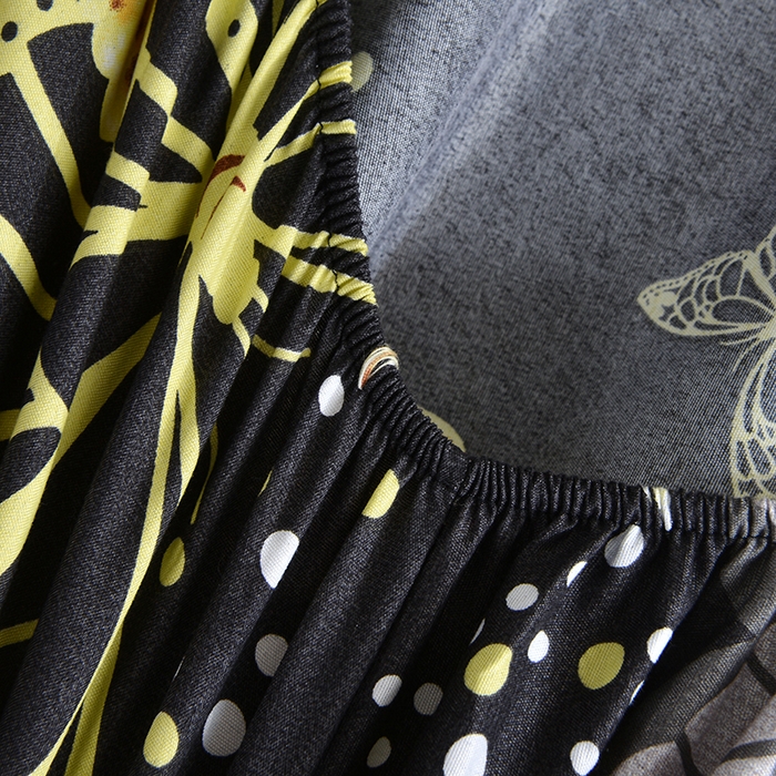 91家纺网 家纺一手货源 找家纺 柏钧家纺 新款外贸跨境电商热销款印花床笠三件套 黑蝴蝶