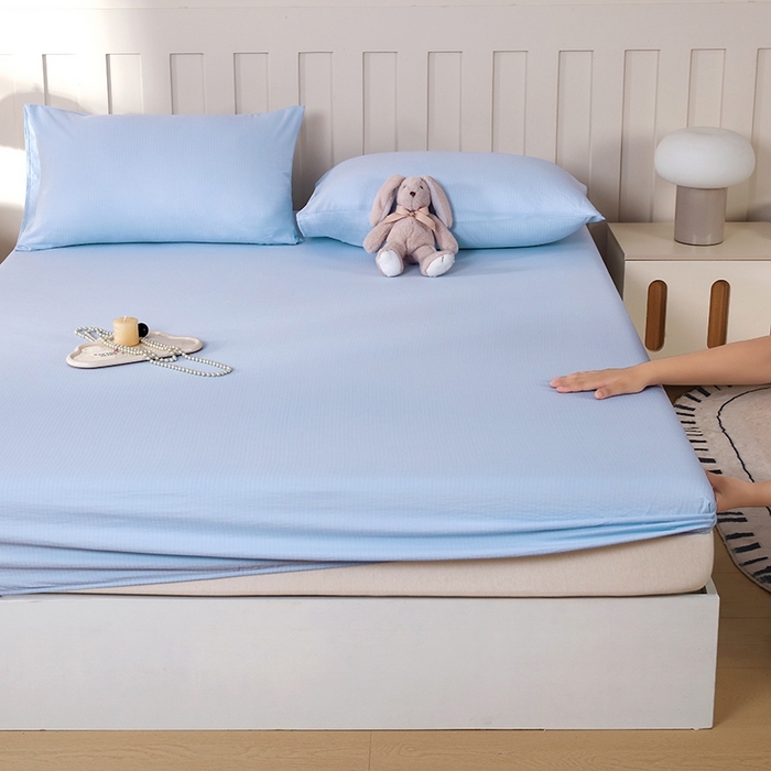 91家纺网 家纺一手货源 找家纺 柏钧家纺 新款外贸跨境电商热销款印花床笠三件套 蓝色