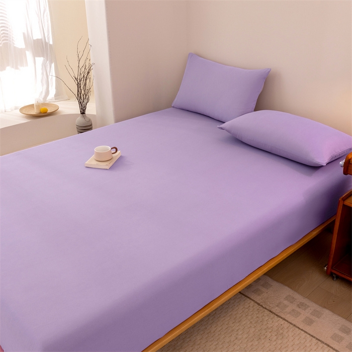 91家纺网 家纺一手货源 找家纺 柏钧家纺 新款外贸跨境电商热销款印花床笠三件套 深紫