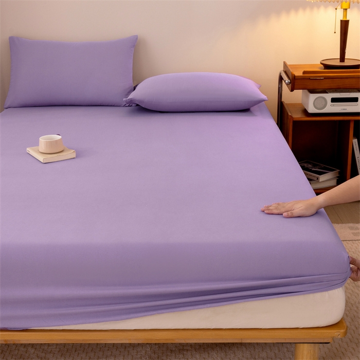 91家纺网 家纺一手货源 找家纺 柏钧家纺 新款外贸跨境电商热销款印花床笠三件套 深紫