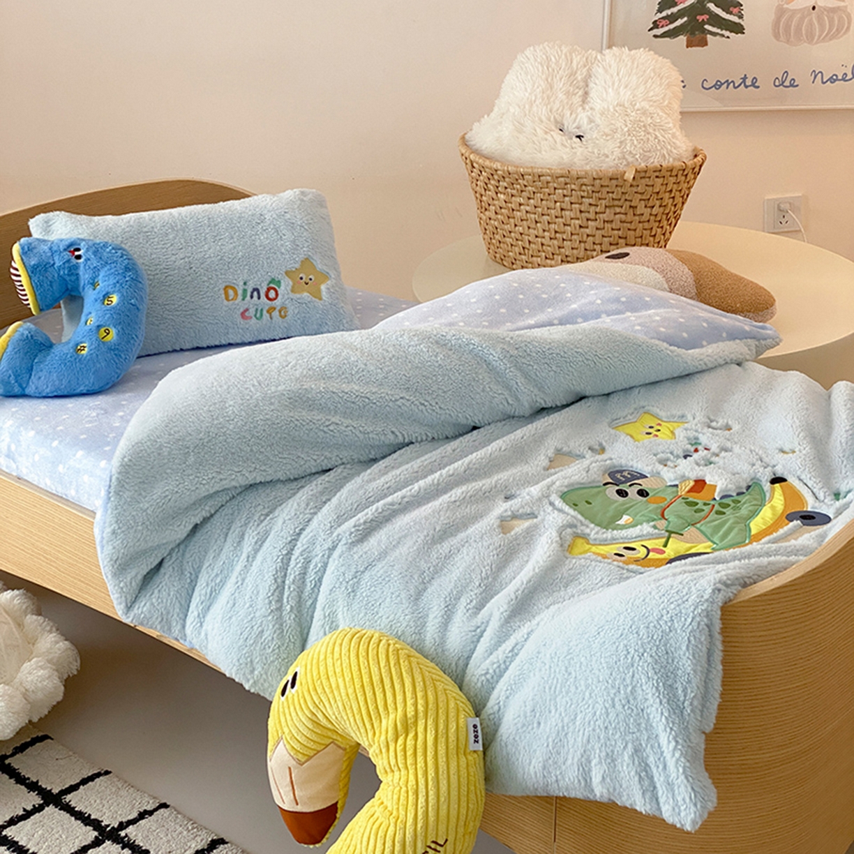 91家纺网 家纺一手货源 找家纺 （总）宝贝优选 2025新款A类保暖幼儿园儿童绒套件（绵羊绒+牛奶绒）