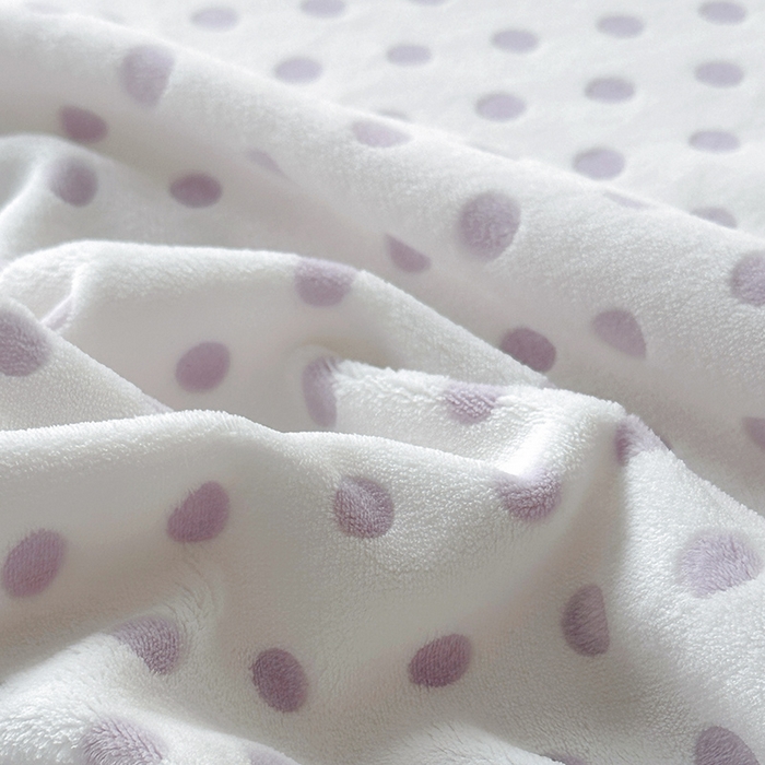 91家纺网 家纺一手货源 找家纺 寝柔家纺 2025新款冬季INS简约清新加厚牛奶雕花绒圆点波点单床笠 波点-芋泥紫