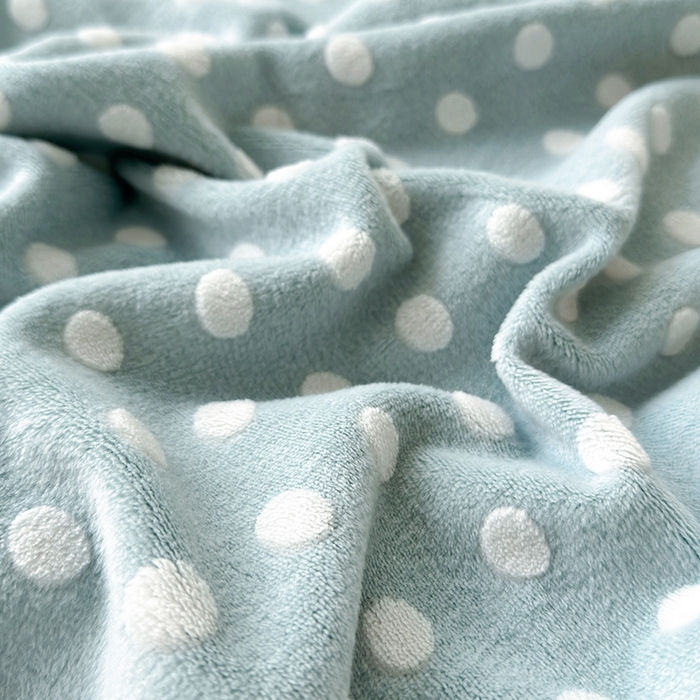 91家纺网 家纺一手货源 找家纺 寝柔家纺 2025新款冬季INS简约清新加厚牛奶雕花绒圆点波点单床笠 波点-繁星蓝
