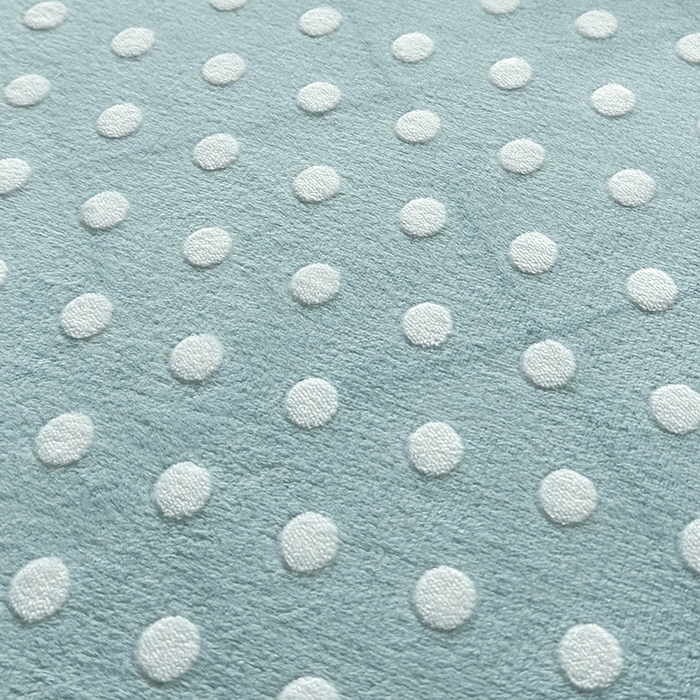 91家纺网 家纺一手货源 找家纺 寝柔家纺 2025新款冬季INS简约清新加厚牛奶雕花绒圆点波点单床笠 波点-繁星蓝