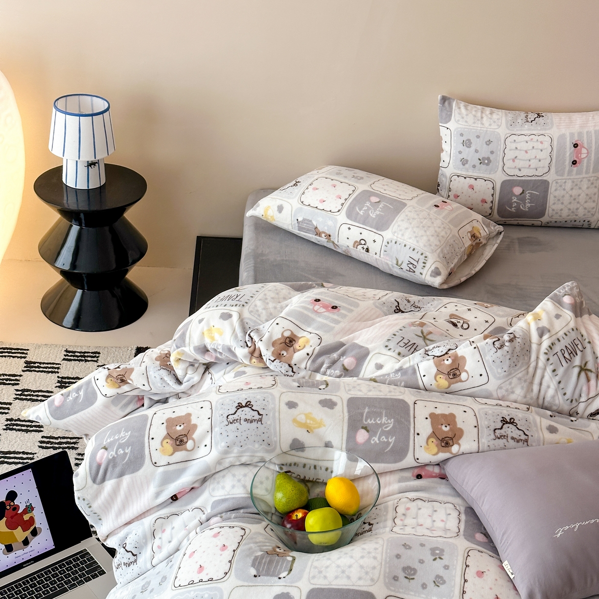 91家纺网 家纺一手货源 找家纺 （总）时光里 2025新款230克全消光印花10色专版花型四件套