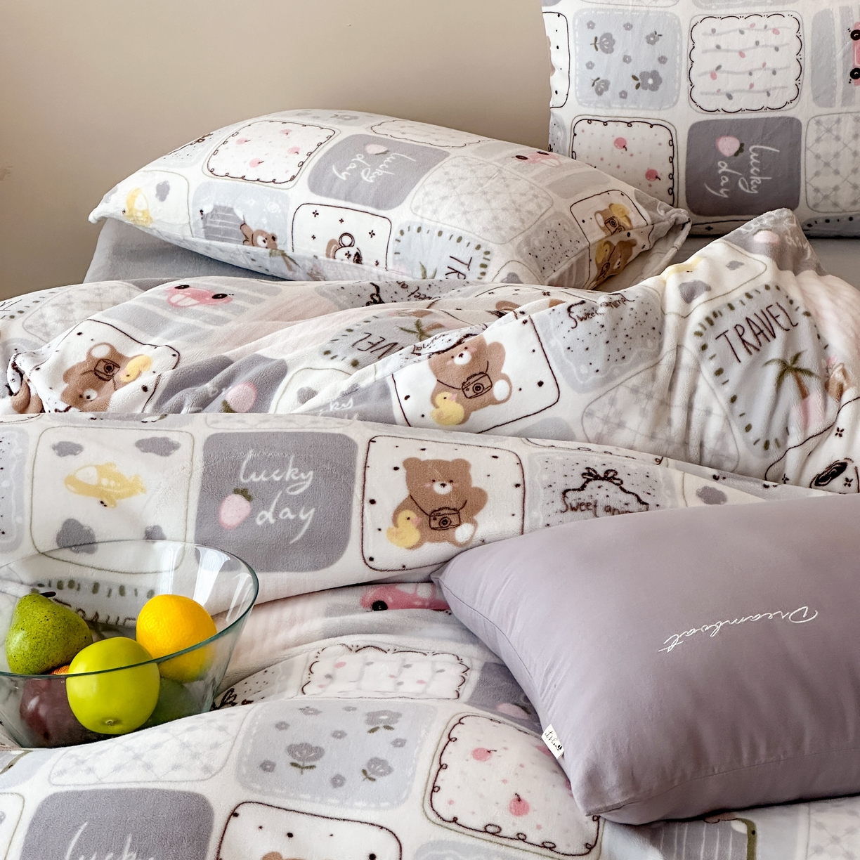 91家纺网 家纺一手货源 找家纺 （总）时光里 2025新款230克全消光印花10色专版花型四件套