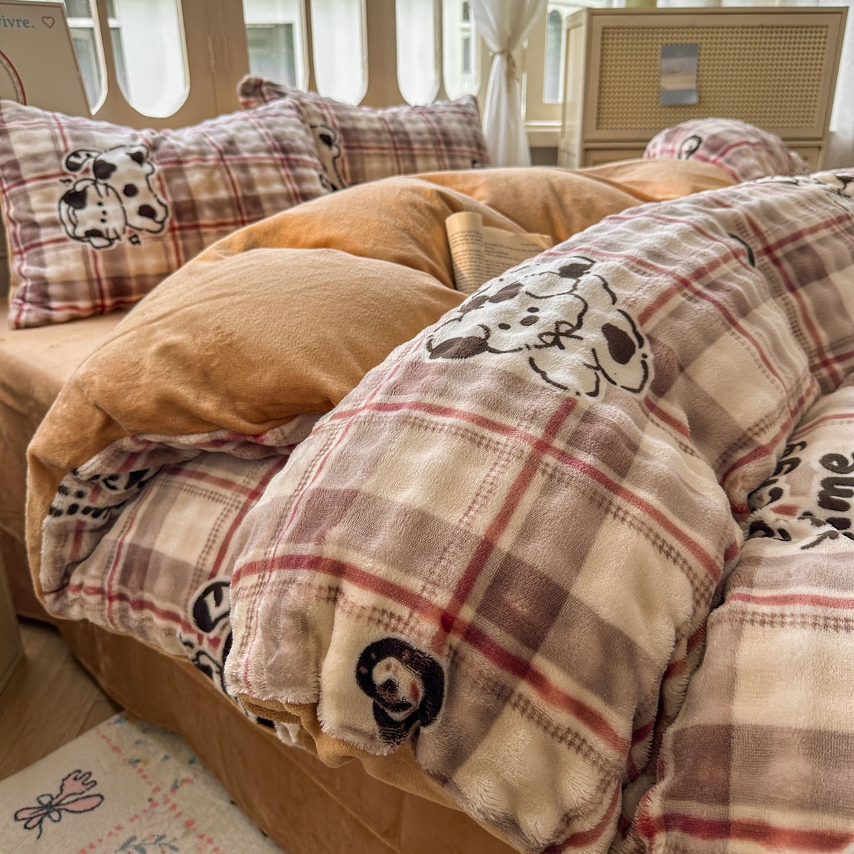 91家纺网 家纺一手货源 找家纺 （总）思诺羽床笠 2025新款泡泡牛奶绒四件套系列