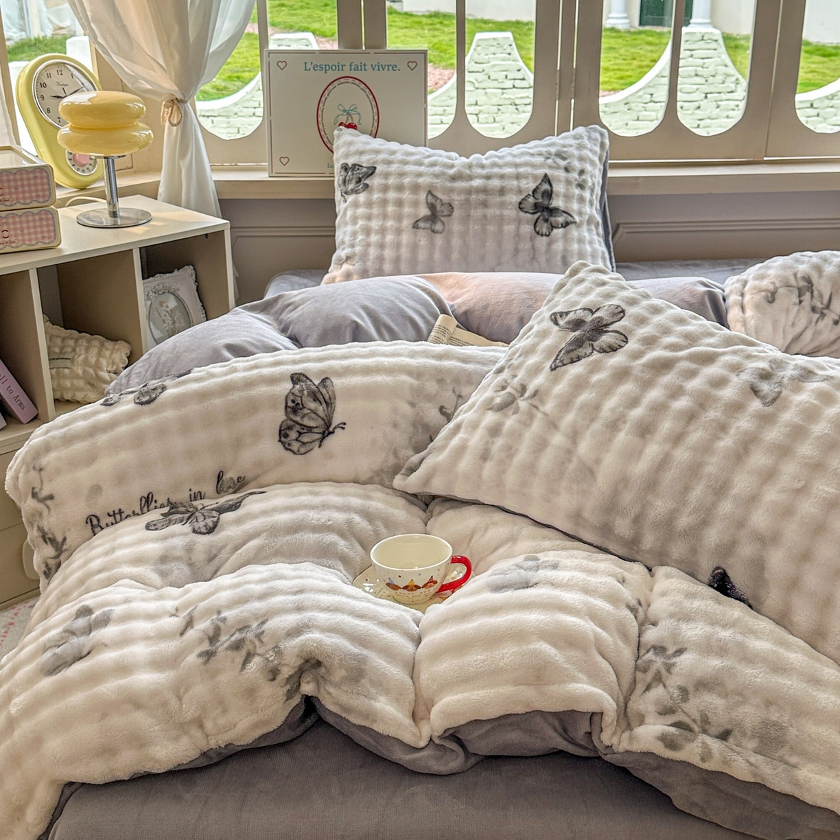 91家纺网 家纺一手货源 找家纺 （总）思诺羽床笠 2025新款泡泡牛奶绒四件套系列