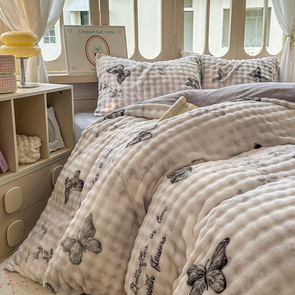 91家纺网 家纺一手货源 找家纺 （总）思诺羽床笠 2025新款泡泡牛奶绒四件套系列