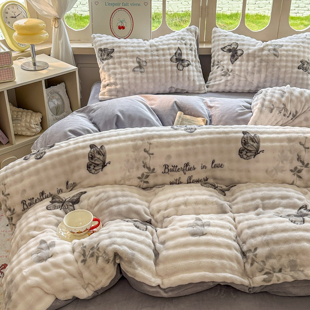 91家纺网 家纺一手货源 找家纺 （总）思诺羽床笠 2025新款泡泡牛奶绒四件套系列