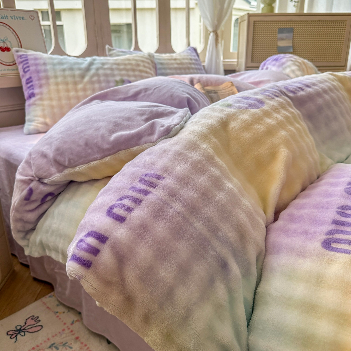 91家纺网 家纺一手货源 找家纺 （总）思诺羽床笠 2025新款泡泡牛奶绒四件套系列