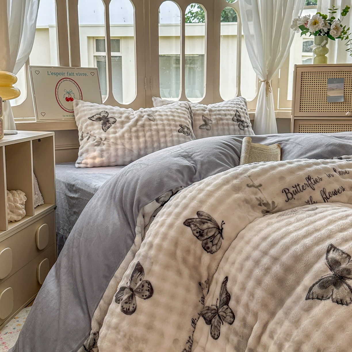 91家纺网 家纺一手货源 找家纺 （总）思诺羽床笠 2025新款泡泡牛奶绒四件套系列