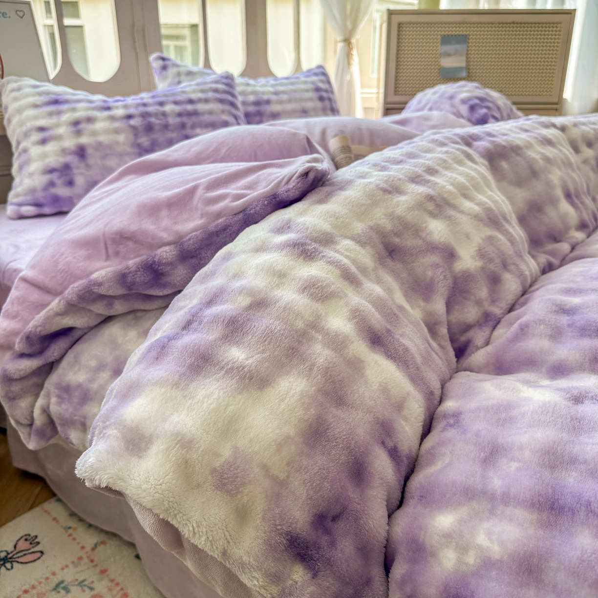 91家纺网 家纺一手货源 找家纺 （总）思诺羽床笠 2025新款泡泡牛奶绒四件套系列