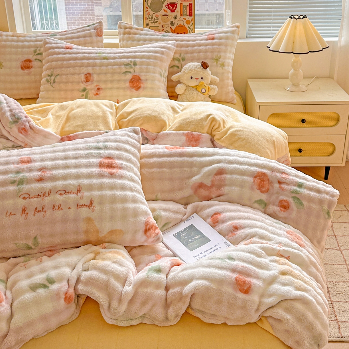 91家纺网 家纺一手货源 找家纺 （总）N先生+V 13814689556 发大图/买家秀 2025新款260克高克重泡泡绒牛奶绒四件套