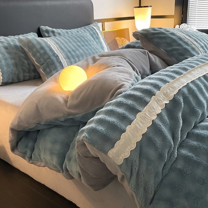 91家纺网 家纺一手货源 找家纺 （总）云玲时尚 2025新款高克重泡泡牛奶绒单被套-泡芙