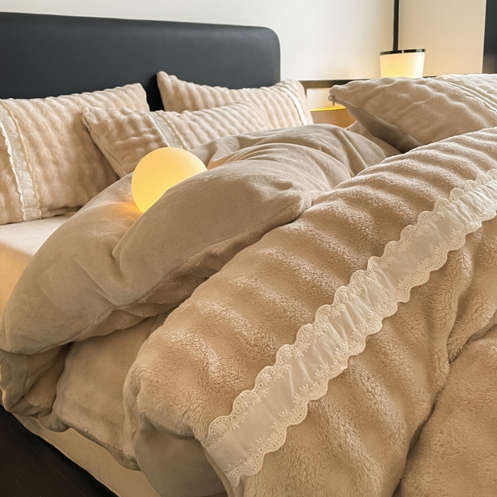 91家纺网 家纺一手货源 找家纺 （总）云玲时尚 2025新款高克重泡泡牛奶绒单被套-泡芙