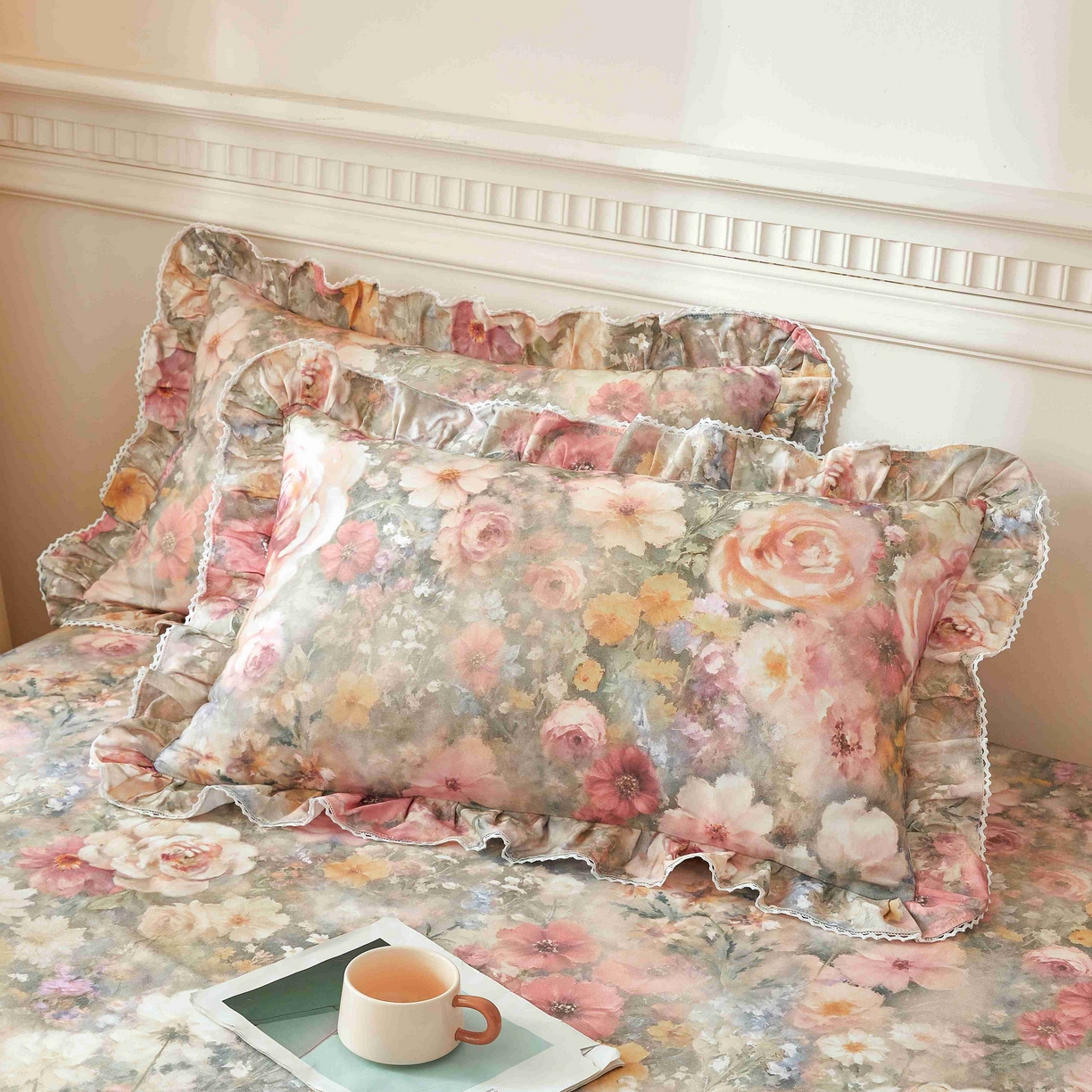 缦彩 2025新款全棉纯棉磨毛枕套单枕套枕套单件 云栖处