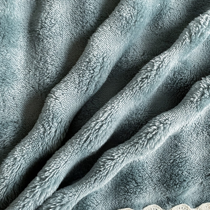 91家纺网 家纺一手货源 找家纺 云玲时尚 2025新款高克重泡泡牛奶绒四件套-泡芙 泡芙-蓝灰