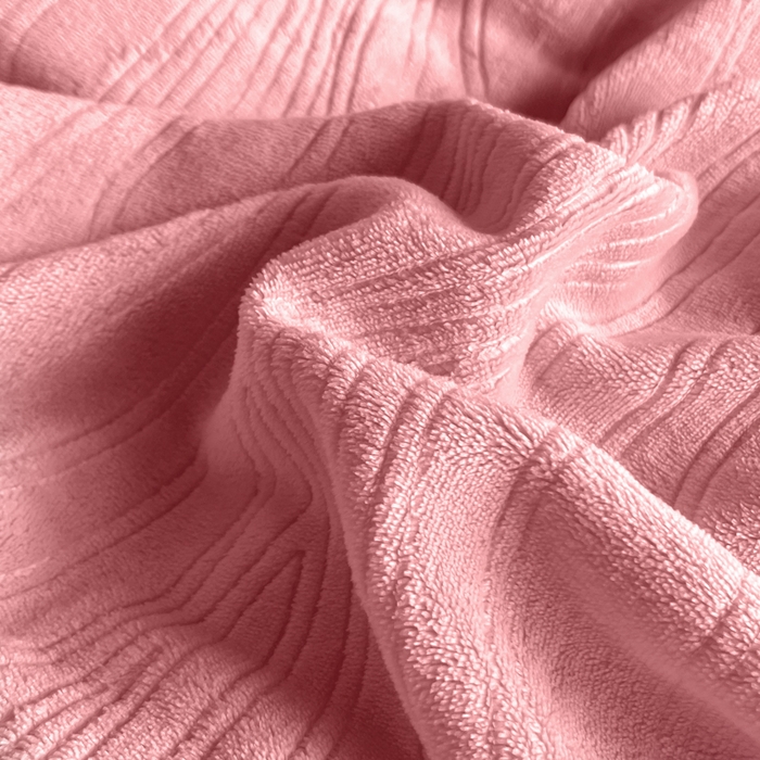 91家纺网 家纺一手货源 找家纺 云玲时尚 2025新款高克重牛奶绒雕花单被套-波浪 波浪粉咖