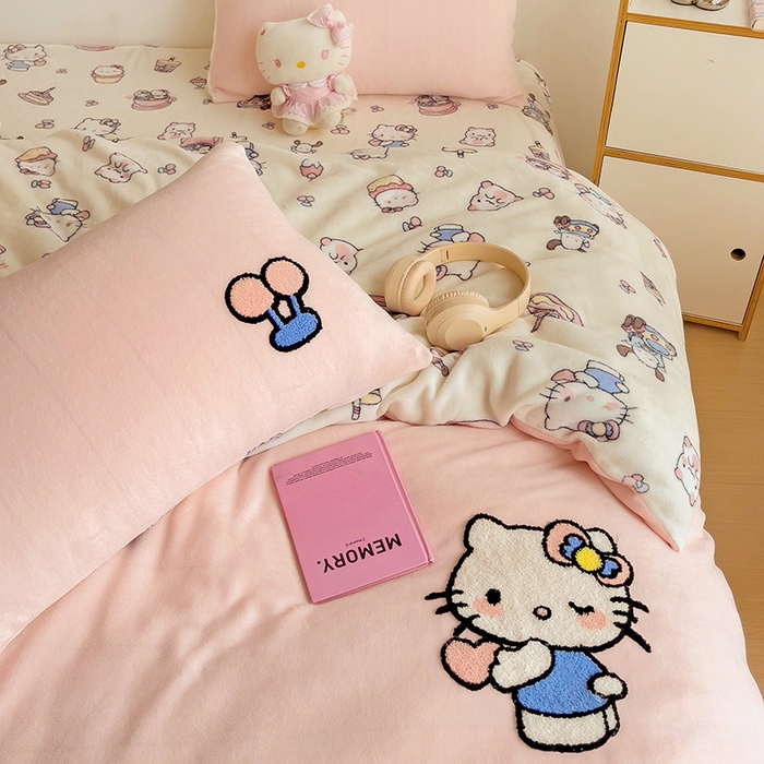 91家纺网 家纺一手货源 找家纺 （总）云锦家居 2025新款秋冬小清新高克重牛奶绒毛巾绣四件套