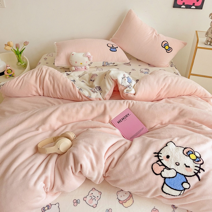 91家纺网 家纺一手货源 找家纺 （总）云锦家居 2025新款秋冬小清新高克重牛奶绒毛巾绣四件套