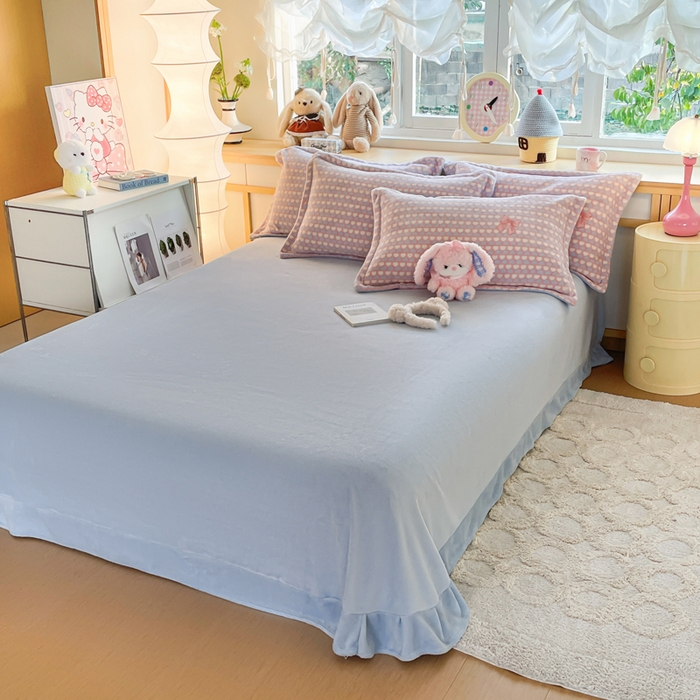 91家纺网 家纺一手货源 找家纺 仟网汇 2025新款双面牛奶绒四件套 朵缦