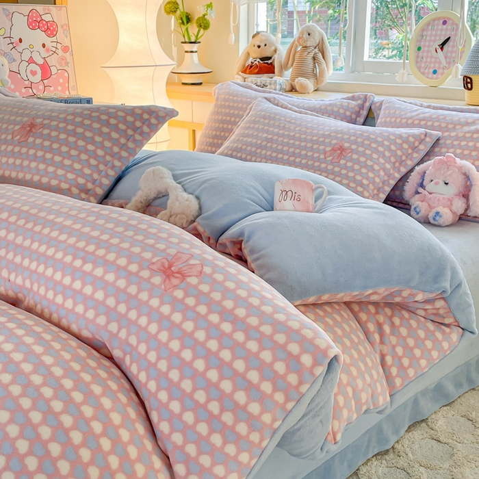 仟网汇 2025新款双面牛奶绒四件套 朵缦