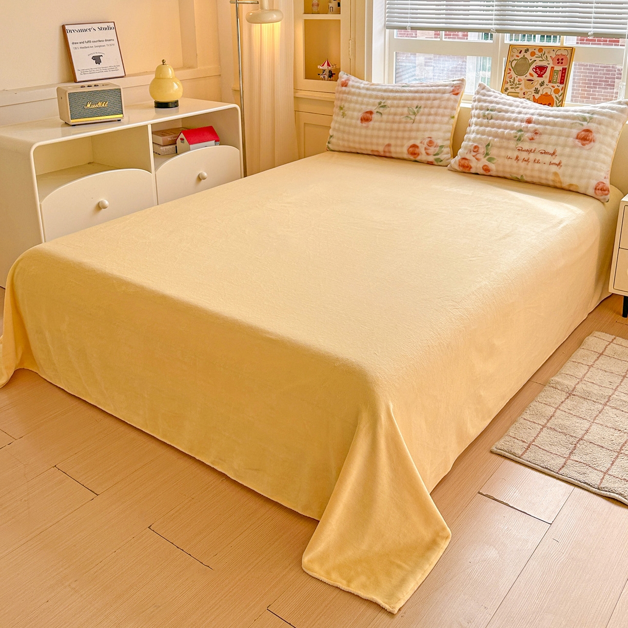 91家纺网 家纺一手货源 找家纺 N先生+V 13814689556 发大图/买家秀 2025新款260克高克重泡泡绒牛奶绒四件套 芊芊花海