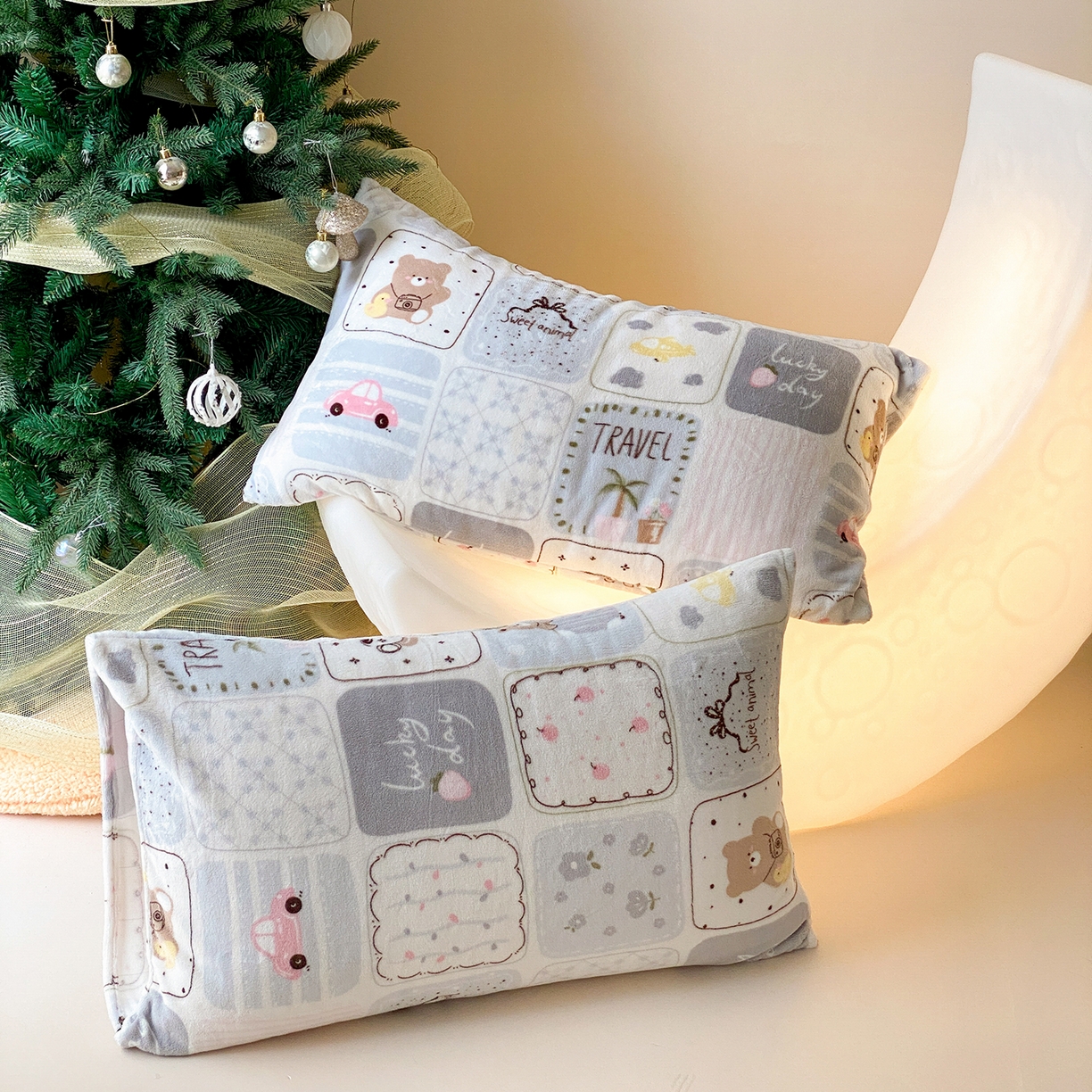 91家纺网 家纺一手货源 找家纺 （总）时光里 2025新款230克全消光印花牛奶绒系列单枕套