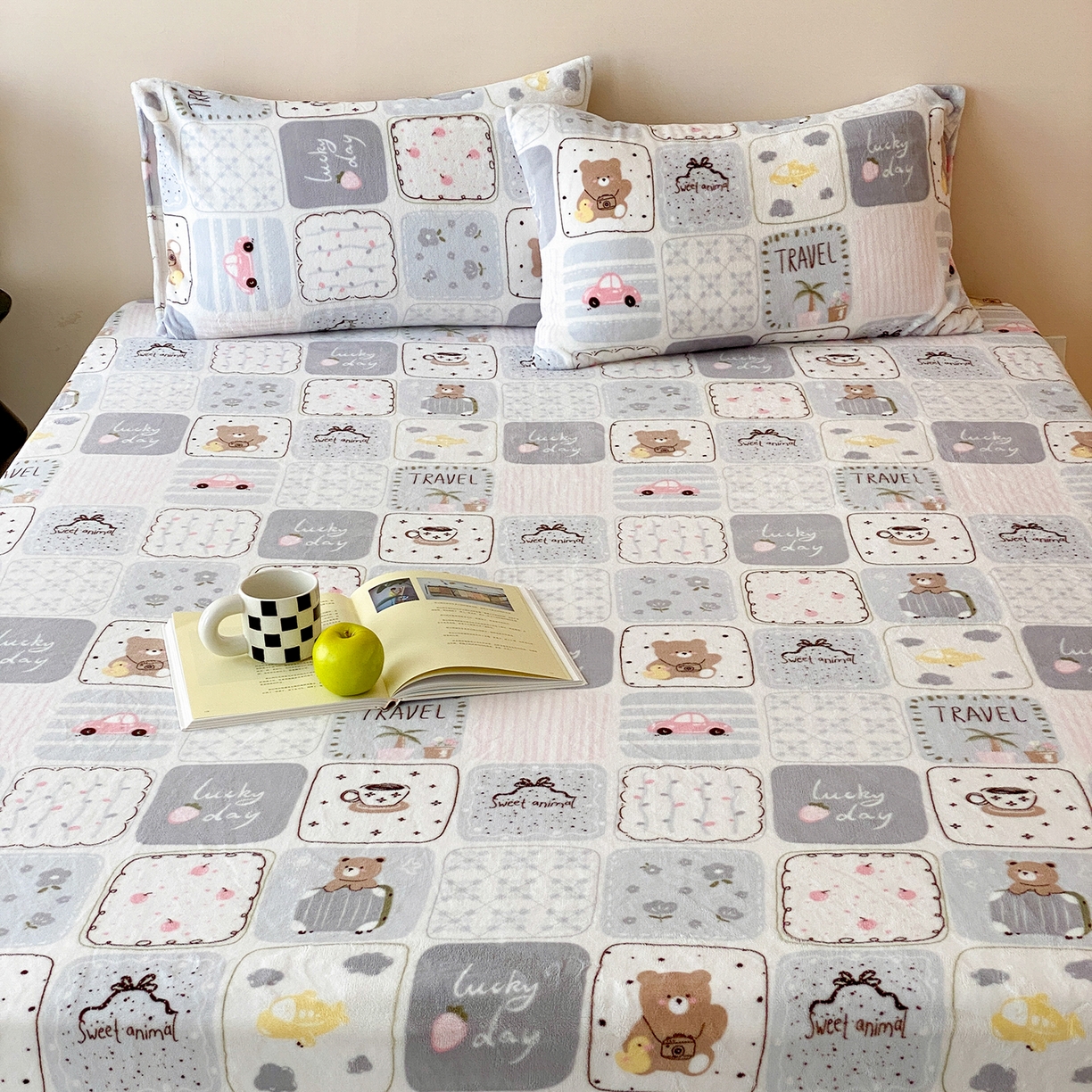 91家纺网 家纺一手货源 找家纺 （总）时光里 2025新款230克全消光印花牛奶绒系列单枕套