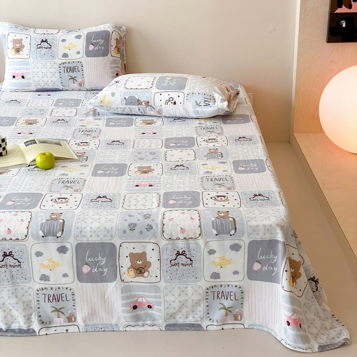 91家纺网 家纺一手货源 找家纺 （总）时光里 2025新款230克全消光印花牛奶绒系列单床单