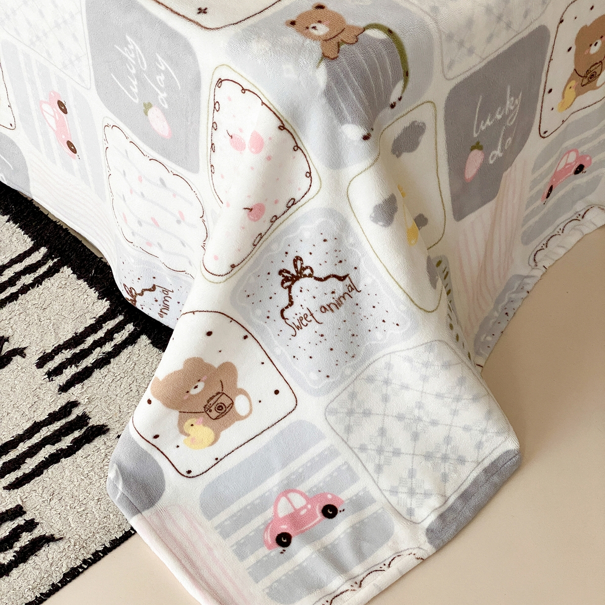 91家纺网 家纺一手货源 找家纺 （总）时光里 2025新款230克全消光印花牛奶绒系列单床单