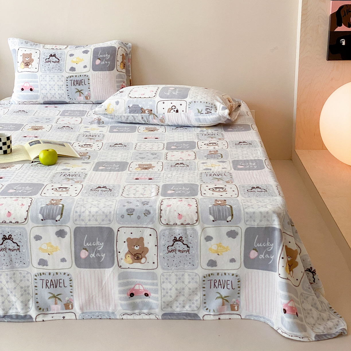 91家纺网 家纺一手货源 找家纺 （总）时光里 2025新款230克全消光印花牛奶绒系列单床单