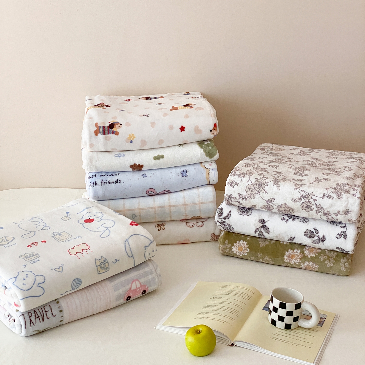 91家纺网 家纺一手货源 找家纺 （总）时光里 2025新款230克全消光印花牛奶绒系列单床单