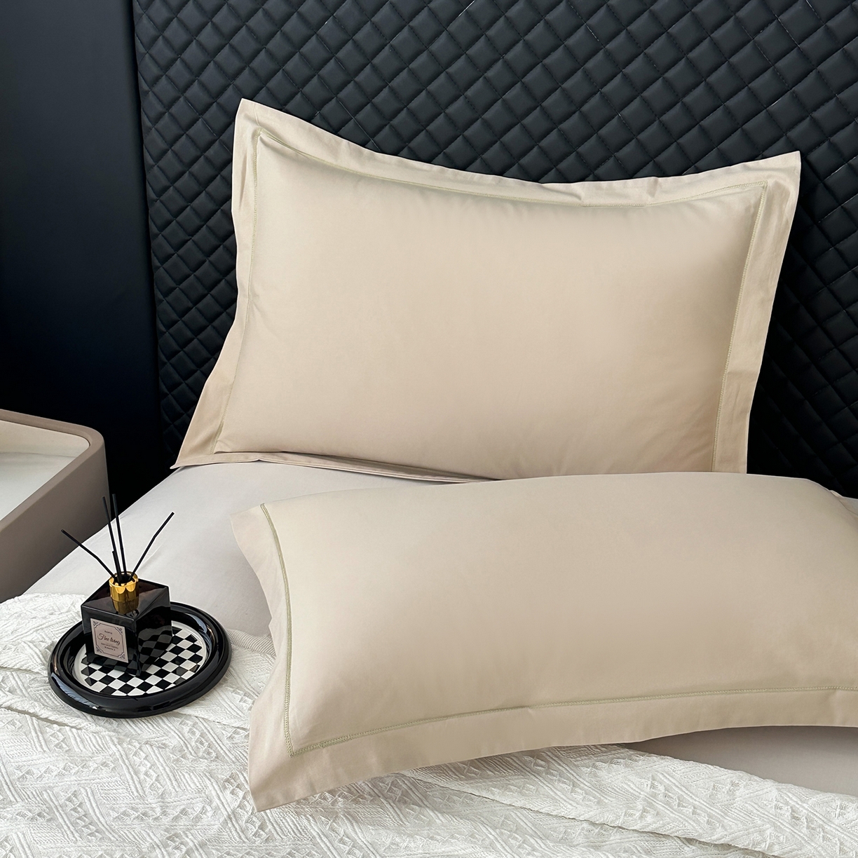 91家纺网 家纺一手货源 找家纺 宝时兰 2025新款加厚100%全棉枕套单品磨毛纯棉单件（带一字绣工艺） 米卡