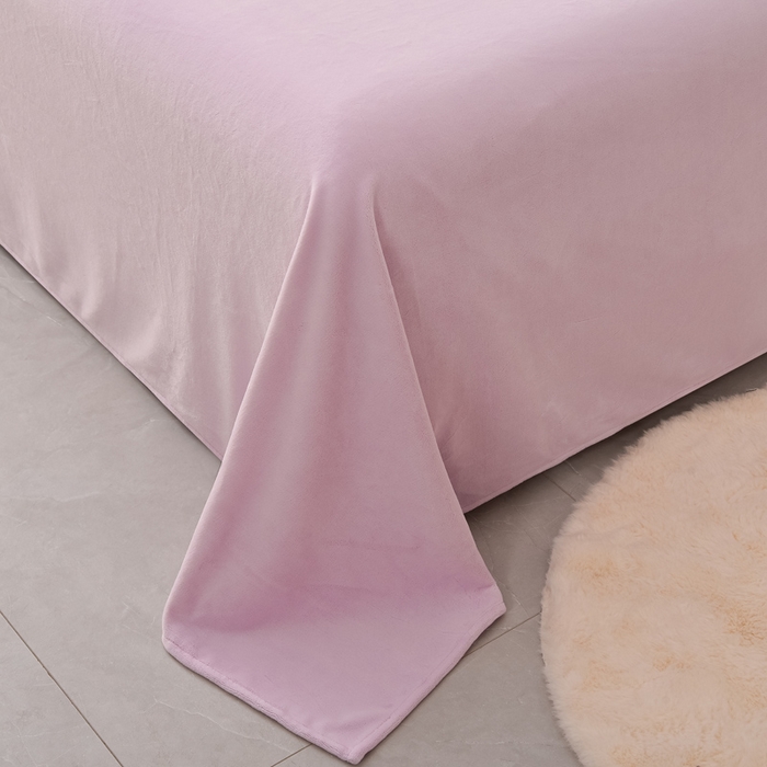 91家纺网 家纺一手货源 找家纺 米奈家居 2025新款A类高克重婴儿绒四件套-吉娜系列 芋泥紫