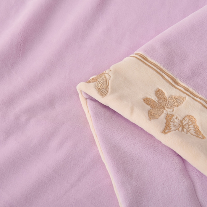 91家纺网 家纺一手货源 找家纺 米奈家居 2025新款A类高克重婴儿绒四件套-吉娜系列 芋泥紫