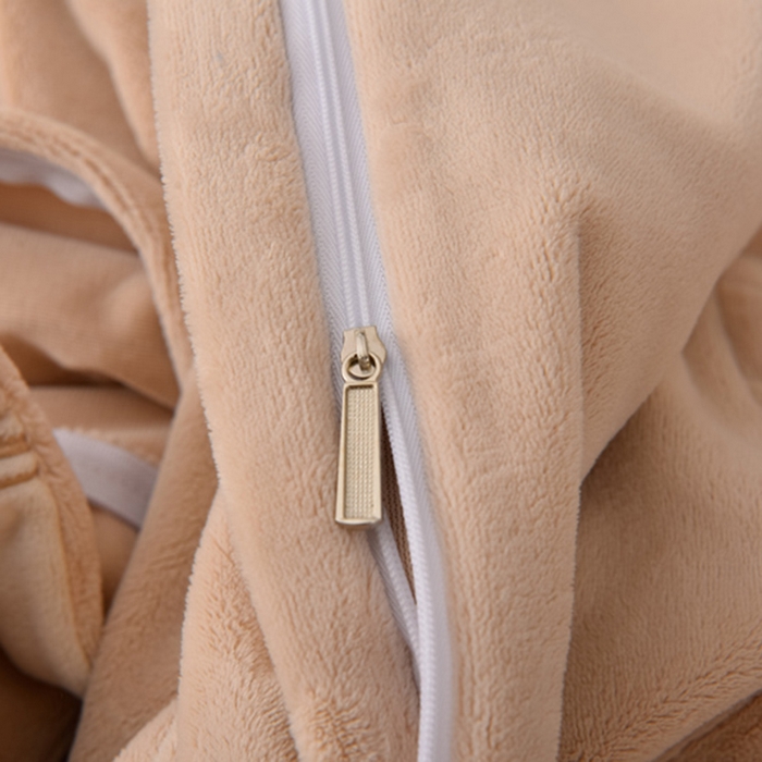 91家纺网 家纺一手货源 找家纺 米奈家居 2025新款A类高克重婴儿绒四件套-吉娜系列 浅杏色