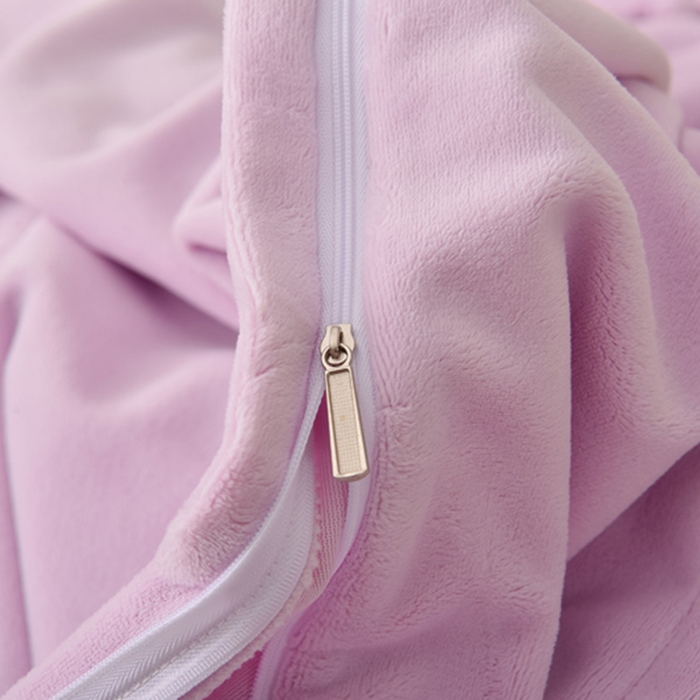 91家纺网 家纺一手货源 找家纺 米奈家居 2025新款A类高克重婴儿绒四件套-吉娜系列 芋泥紫