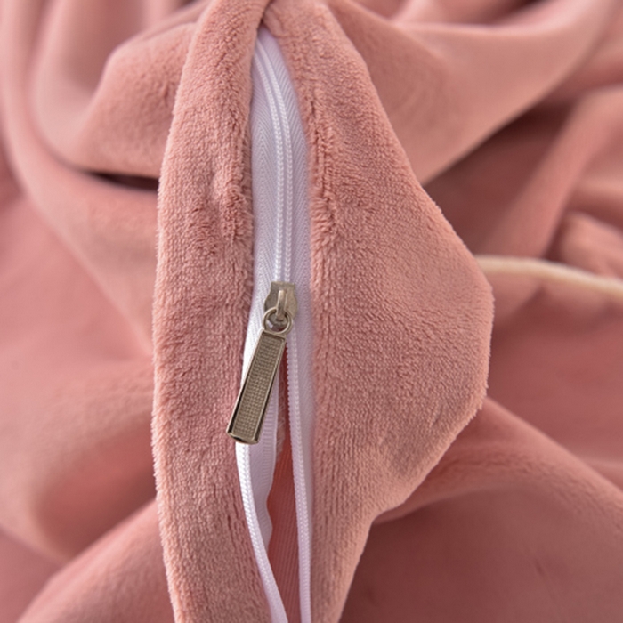 91家纺网 家纺一手货源 找家纺 米奈家居 2025新款A类高克重婴儿绒四件套-吉娜系列 西瓜粉