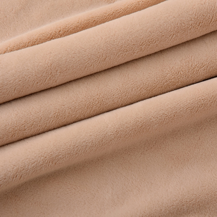 91家纺网 家纺一手货源 找家纺 米奈家居 2025新款A类高克重婴儿绒四件套-吉娜系列 浅杏色