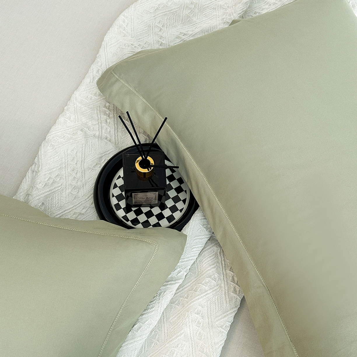 91家纺网 家纺一手货源 找家纺 宝时兰 2025新款加厚100%全棉枕套单品磨毛纯棉单件（带一字绣工艺） 沫绿