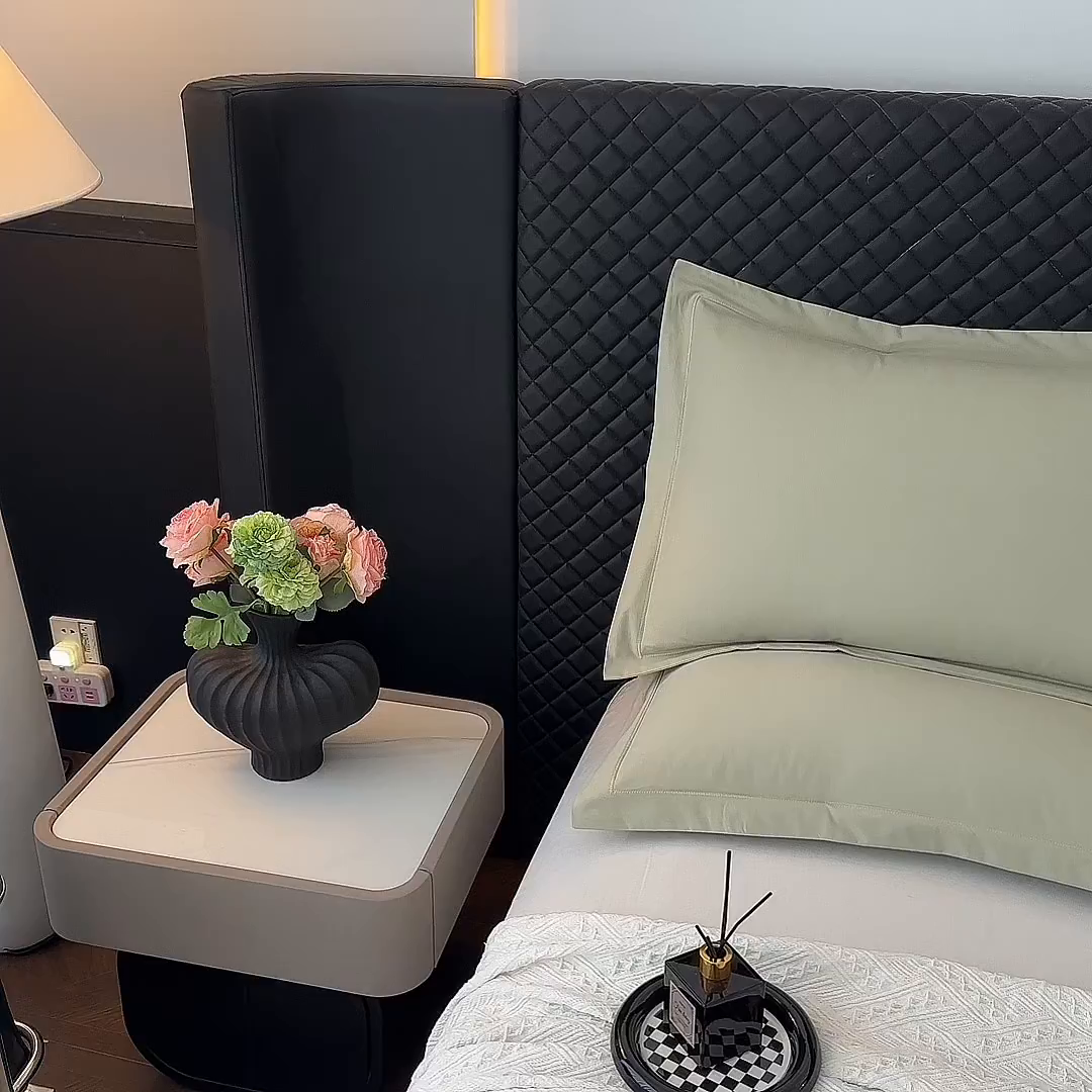 91家纺网 家纺一手货源 找家纺 宝时兰 2025新款加厚100%全棉枕套单品磨毛纯棉单件（带一字绣工艺） 沫绿