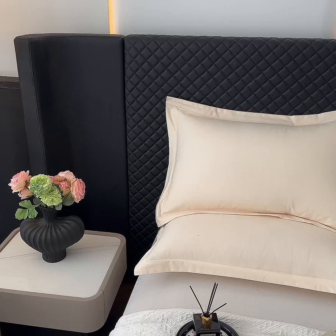 91家纺网 家纺一手货源 找家纺 宝时兰 2025新款加厚100%全棉枕套单品磨毛纯棉单件（带一字绣工艺） 奶黄