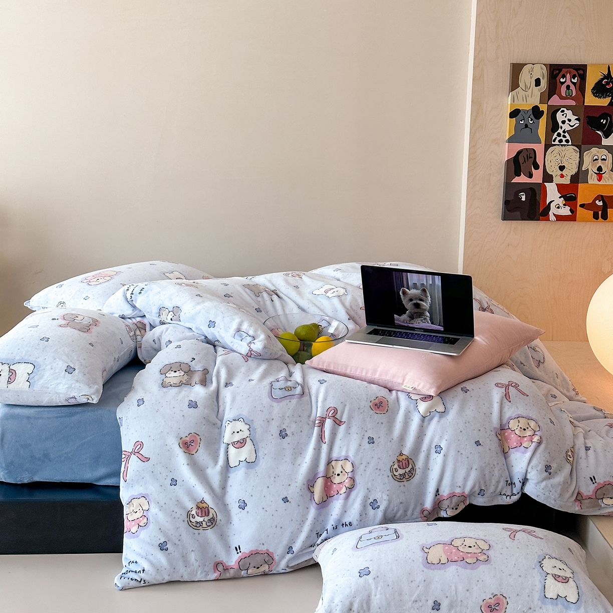 91家纺网 家纺一手货源 找家纺 （总）时光里 2025新款230克全消光印花牛奶绒系列单被套